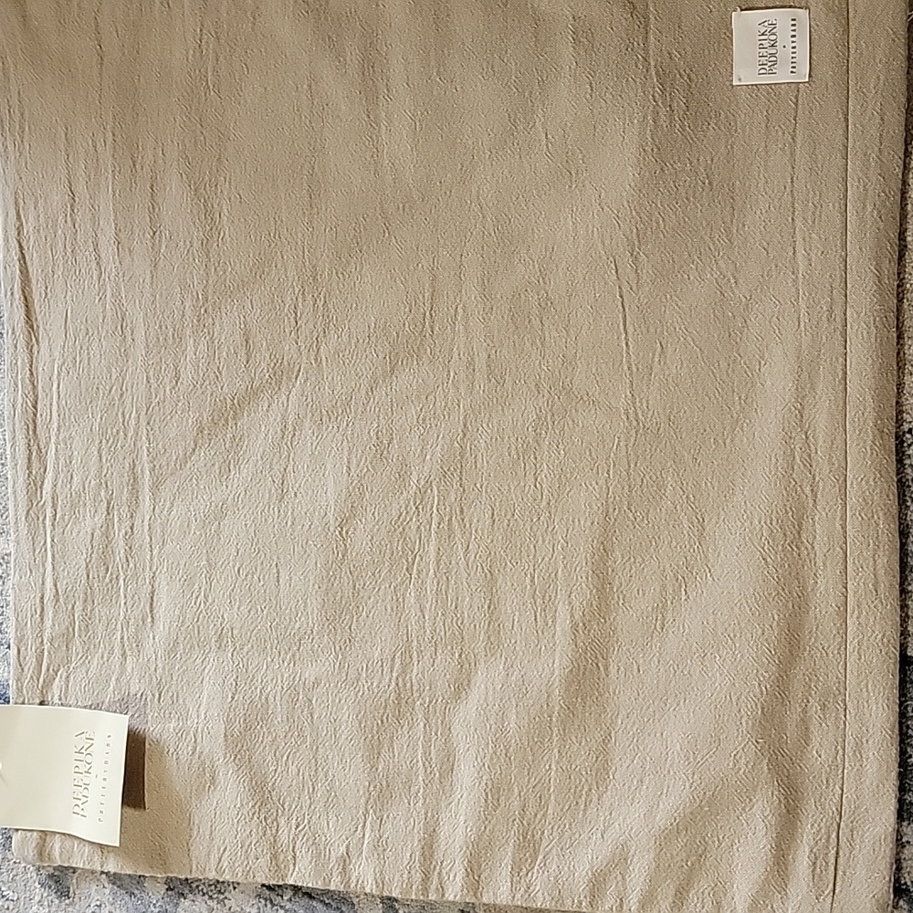 Deepika Padukone Pottery Barn Chambray 18x18" Accent Pillow Cover Cream And Tan - Picture 9 of 12